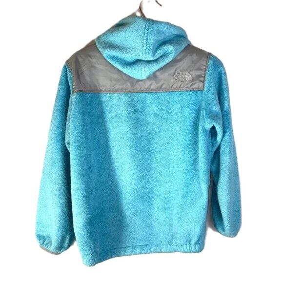 The North Face Girls Oso Hoodie Jacket Full Zip Fleece Pockets Aqua Blue Size L - Picture 2 of 12